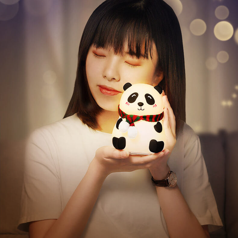 Kindlicher Cartoon Mini Panda Silikon LED Nachtlicht Tischlampe