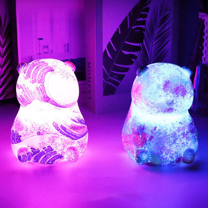 Modern kreative Panda USB wiederaufladbare Pat Fernbedienung LED Nachttischlampe