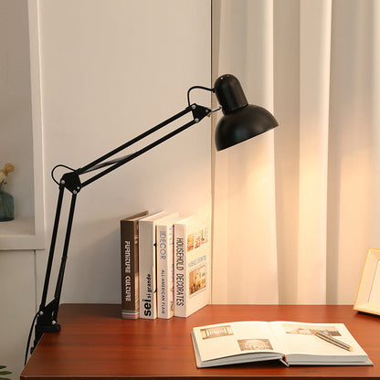 Moderne minimalistische ausziehbare Tischlampe mit langem Arm und Clip aus ABS mit 1 Licht für das Schlafzimmer