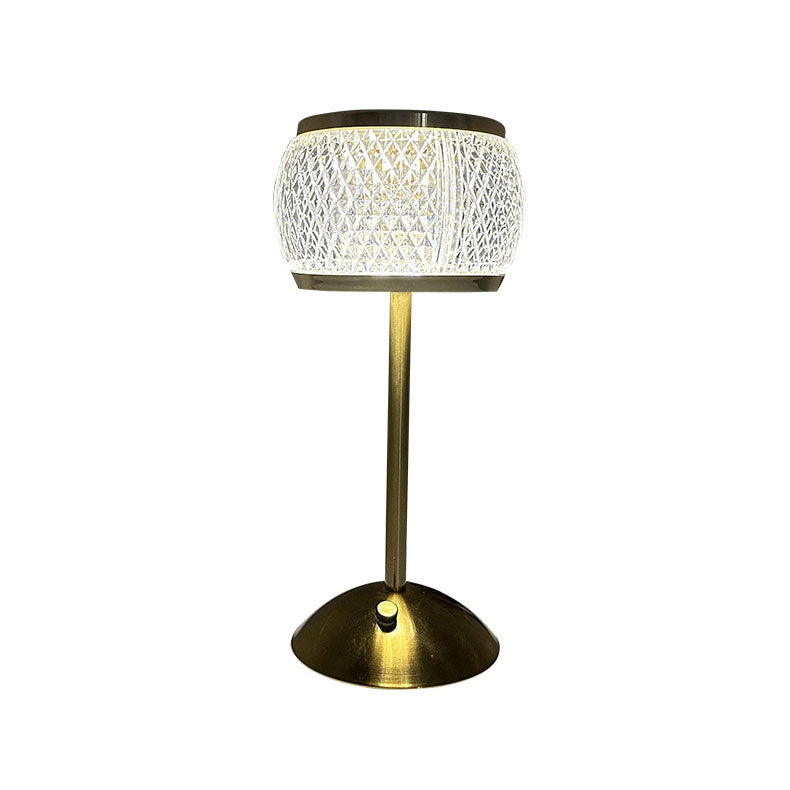 Nordic Minimalist Acryl Trommel Gold LED Wiederaufladbare Touch Tischlampe