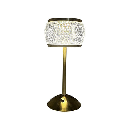 Nordic Minimalist Acryl Trommel Gold LED Wiederaufladbare Touch Tischlampe