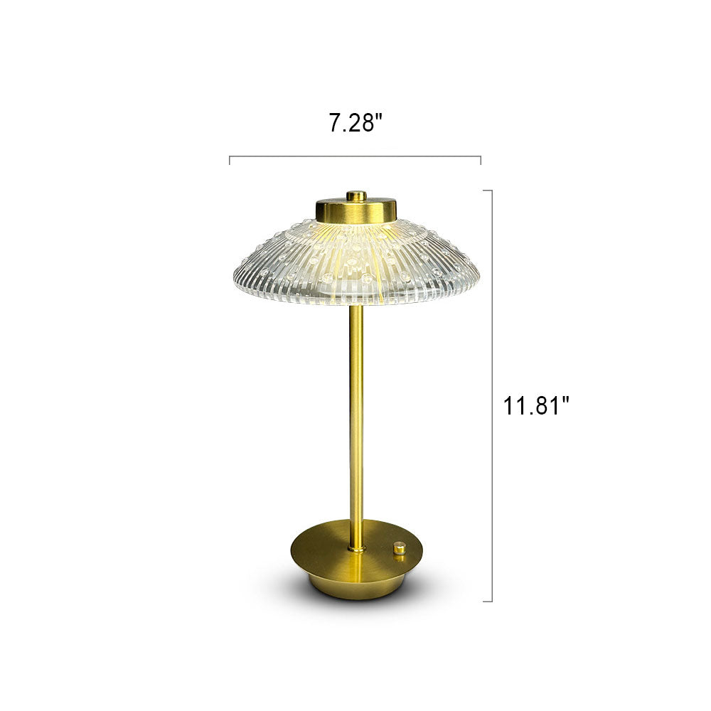 Moderne Licht Luxus Metall Acryl USB Aufladbare LED Tischlampe