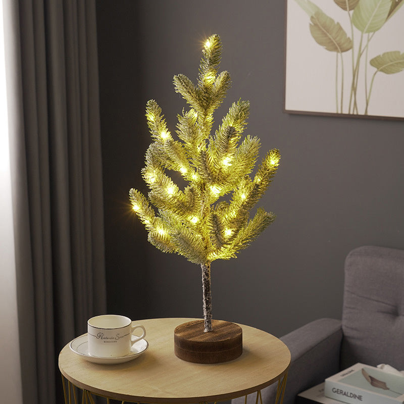 Moderne Art Deco Kiefernnadelbaum PVC LED Tischlampe für das Schlafzimmer