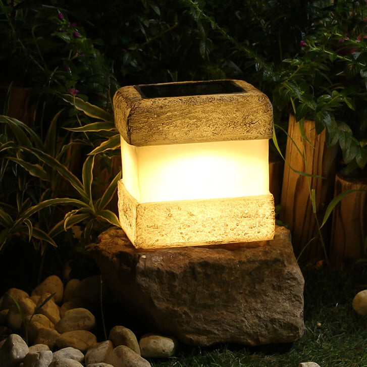 Solar Wasserdichte Simulation Stein Design LED Außen Garten Dekorative Lampe