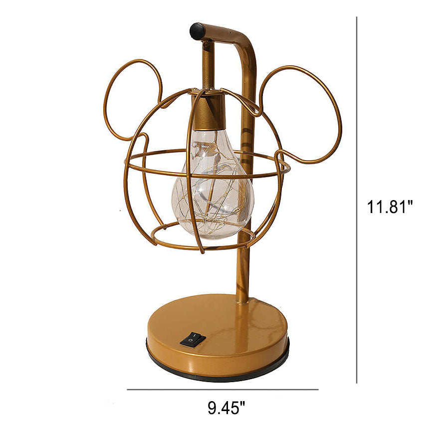 Kreative Maus Metallkäfig LED dekorative Batterietischlampe