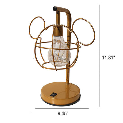 Kreative Maus Metallkäfig LED dekorative Batterietischlampe