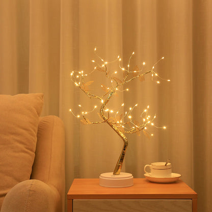 Goldenes Blatt Kleine Baum Licht USB Kleine LED Tischlampen