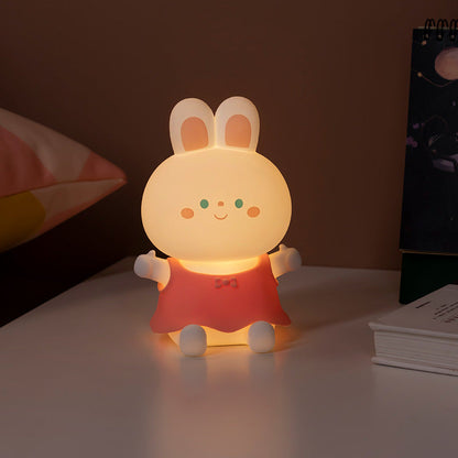 Kreative Cartoon-Hase Silikon USB wiederaufladbare Dimm-Timer LED Nachtlicht Tischlampe