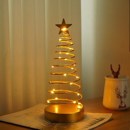 Moderne kreative Spiralstern Weihnachtsdekorative Nachtlicht Tischlampe