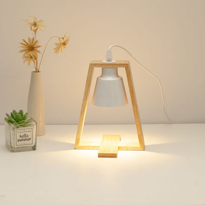 Japanischer minimalistische Holz Eisen Schirm Duftkerze 1-Licht schmelzende Wachs Tischlampe