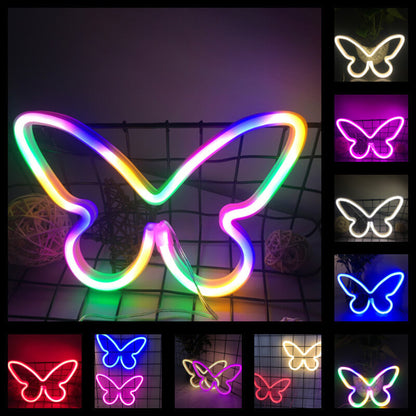 Kreative Neon-Schmetterling LED Batterie/USB Dekorative Neonlampe