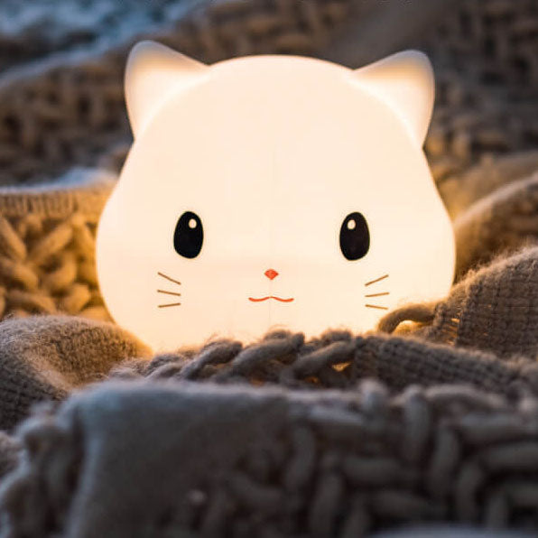 Kreative Süße Katze Silikon USB Pat Timer LED Nachtlicht Tischlampe