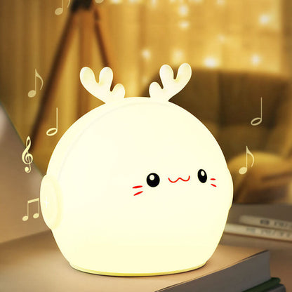 Kreative Cartoon Reh Kaninchen Silikon USB LED Nachtlicht Tischlampe