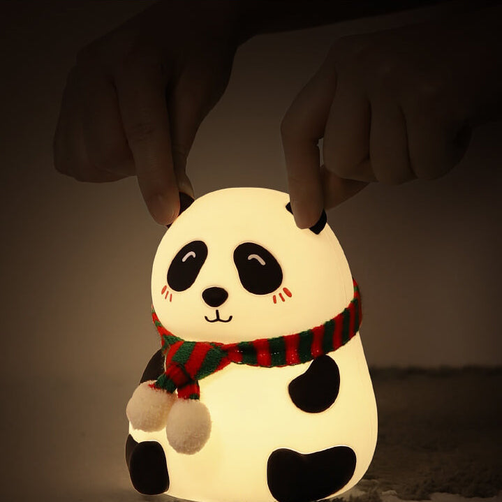 Kindlicher Cartoon Mini Panda Silikon LED Nachtlicht Tischlampe