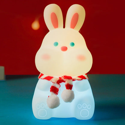 Kreative Cartoon-Hase Silikon Pat USB LED Nachtlicht Tischlampe