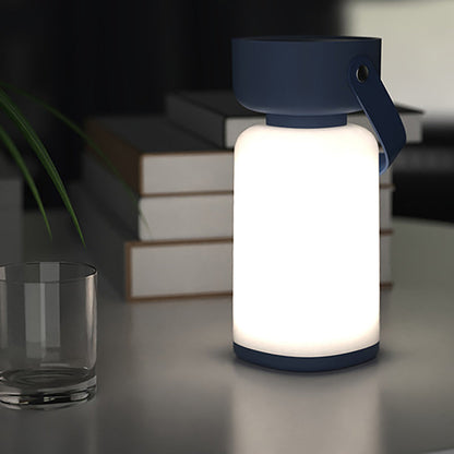 Moderne Einfachheit Wasserdichte Tragbare Kunststoff ABS Zylinder LED Tischlampe Außenlicht Für Außenpatio