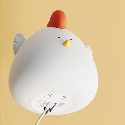 Kreative Cartoon Silikon Kleine Dicke Henne LED USB Pat Nachtlicht Tischlampe