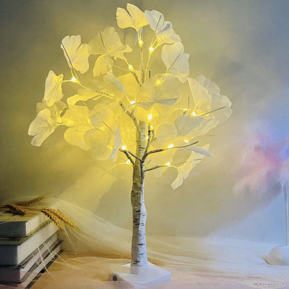 Weihnachts beleuchteter Ginkgo Baum Simulationsbaum Licht Batterie USB Dekoration Tischlampe