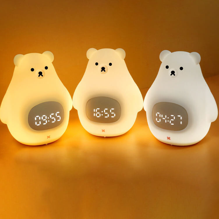 Polar Bear Silikon-Wecker LED Nachtlicht