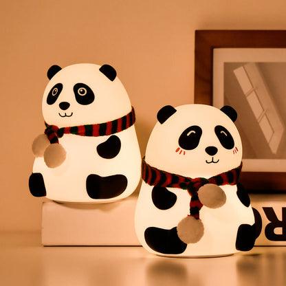 Kindlicher Cartoon Mini Panda Silikon LED Nachtlicht Tischlampe