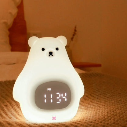 Polar Bear Silikon-Wecker LED Nachtlicht