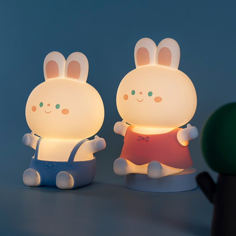 Kreative Cartoon-Hase Silikon USB wiederaufladbare Dimm-Timer LED Nachtlicht Tischlampe