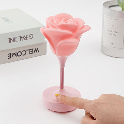 Moderne Kreative Rose Kunststoff USB Wiederaufladbare Nachttischlampe