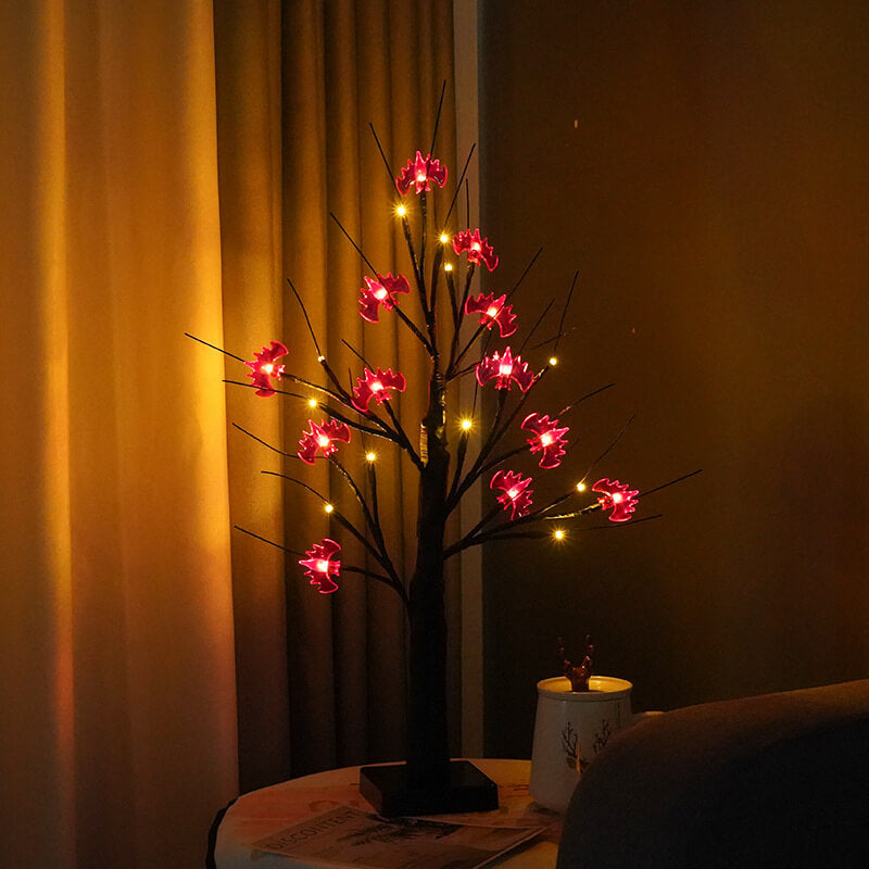 Halloween Baum Licht Kürbis Fledermäuse Simulation Baum Licht USB Batterie Dekoration Tischlampe