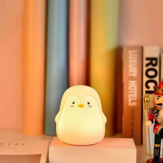 Cartoon Pinguin Silikon USB LED Kinder Nachtlicht Tischlampe