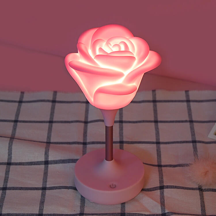 Kreative romantische rosa USB wiederaufladbare Touch-LED Nachtlicht Tischlampe