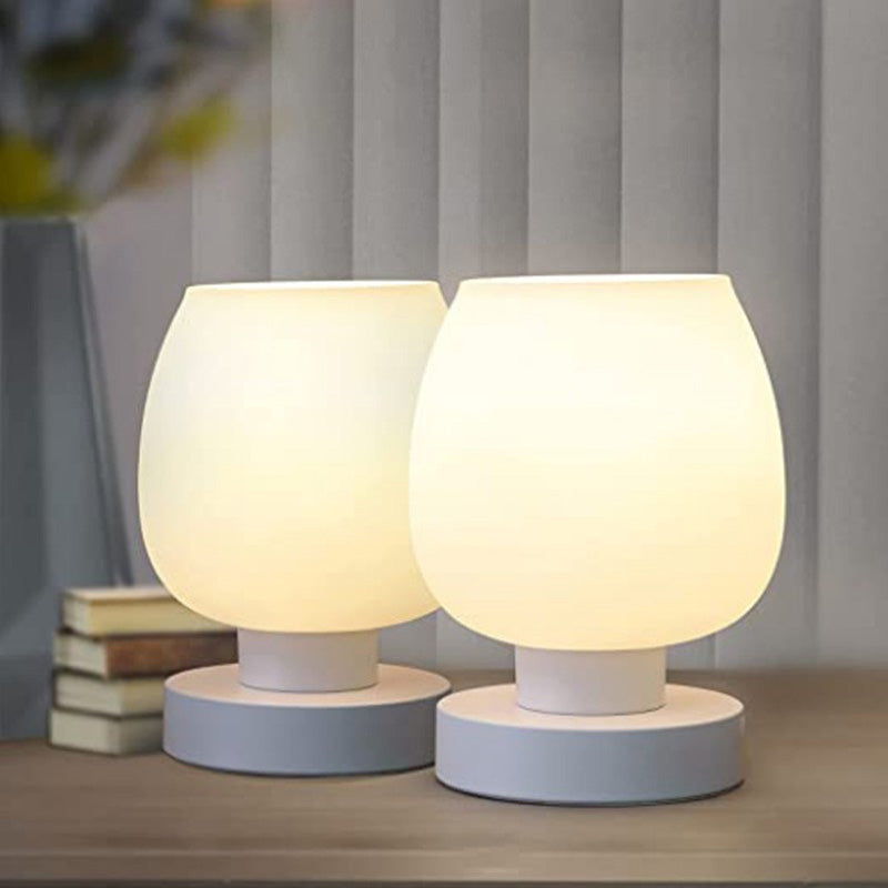 Moderne Minimalistische Flache Runde Glas Eisen 1-Lampe Tischleuchte Für Wohnzimmer