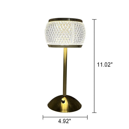 Nordic Minimalist Acryl Trommel Gold LED Wiederaufladbare Touch Tischlampe