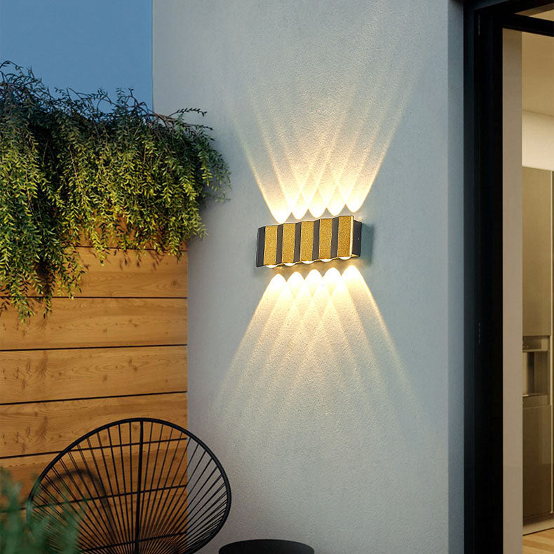 Moderne Licht Luxus Gold Aluminium Outdoor wasserdichte Patio LED Wandleuchte