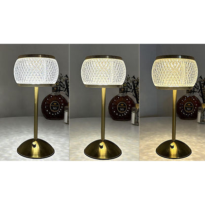 Nordic Minimalist Acryl Trommel Gold LED Wiederaufladbare Touch Tischlampe