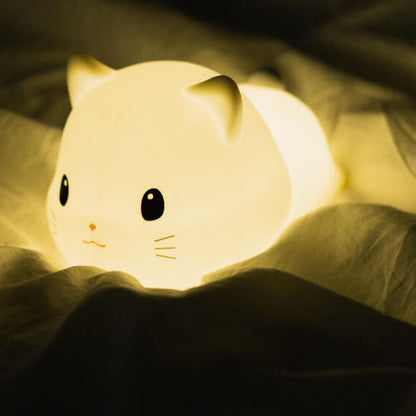 Kreative Süße Katze Silikon USB Pat Timer LED Nachtlicht Tischlampe