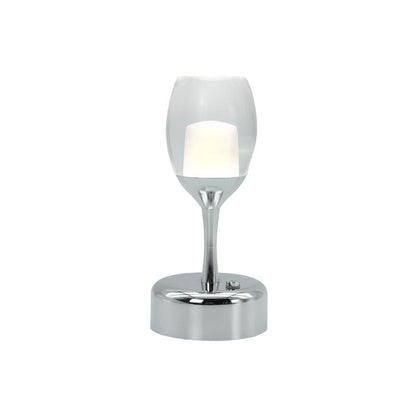 Vintage Wein Glas Chrom USB LED Nachtlicht Tischlampe