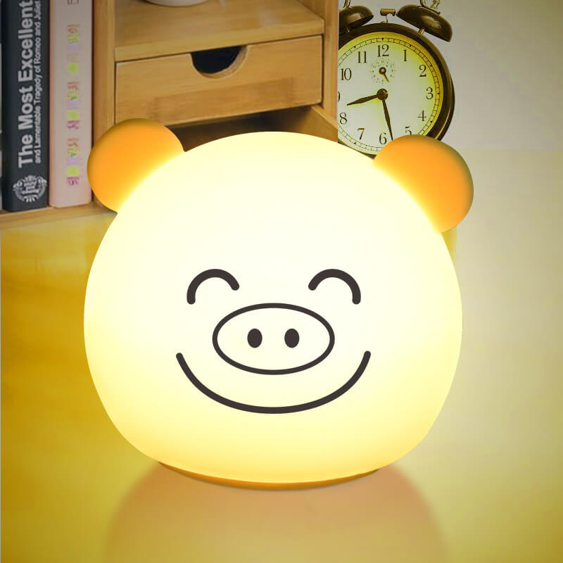 Cartoon Tier Bunte Silikon LED Nachtlicht Tischlampe