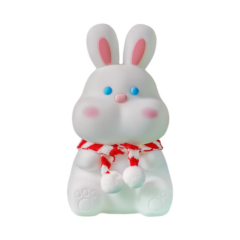 Kreative Cartoon-Hase Silikon Pat USB LED Nachtlicht Tischlampe