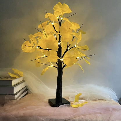 Weihnachts beleuchteter Ginkgo Baum Simulationsbaum Licht Batterie USB Dekoration Tischlampe