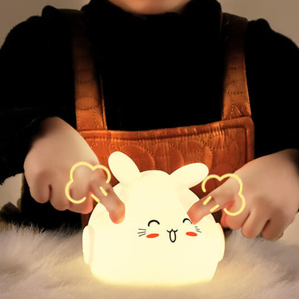 Kreative Cartoon Reh Kaninchen Silikon USB LED Nachtlicht Tischlampe