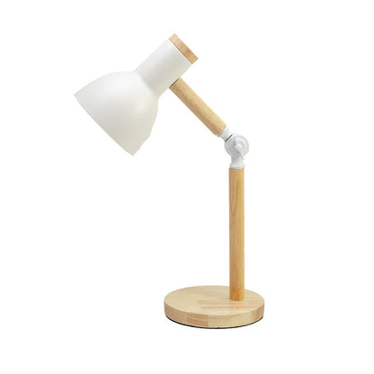 Moderne Minimalistische Einfarbige Rotierbare Holz-Eisen 1-Licht Tischlampe