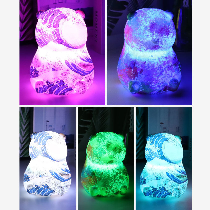 Modern kreative Panda USB wiederaufladbare Pat Fernbedienung LED Nachttischlampe