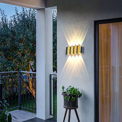 Moderne Licht Luxus Gold Aluminium Außen Wasserdicht Patio LED Wandleuchte Lampe