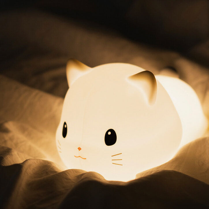 Kreative süße Katze Silikon USB Pat Timer LED Nachtlicht Tischlampe