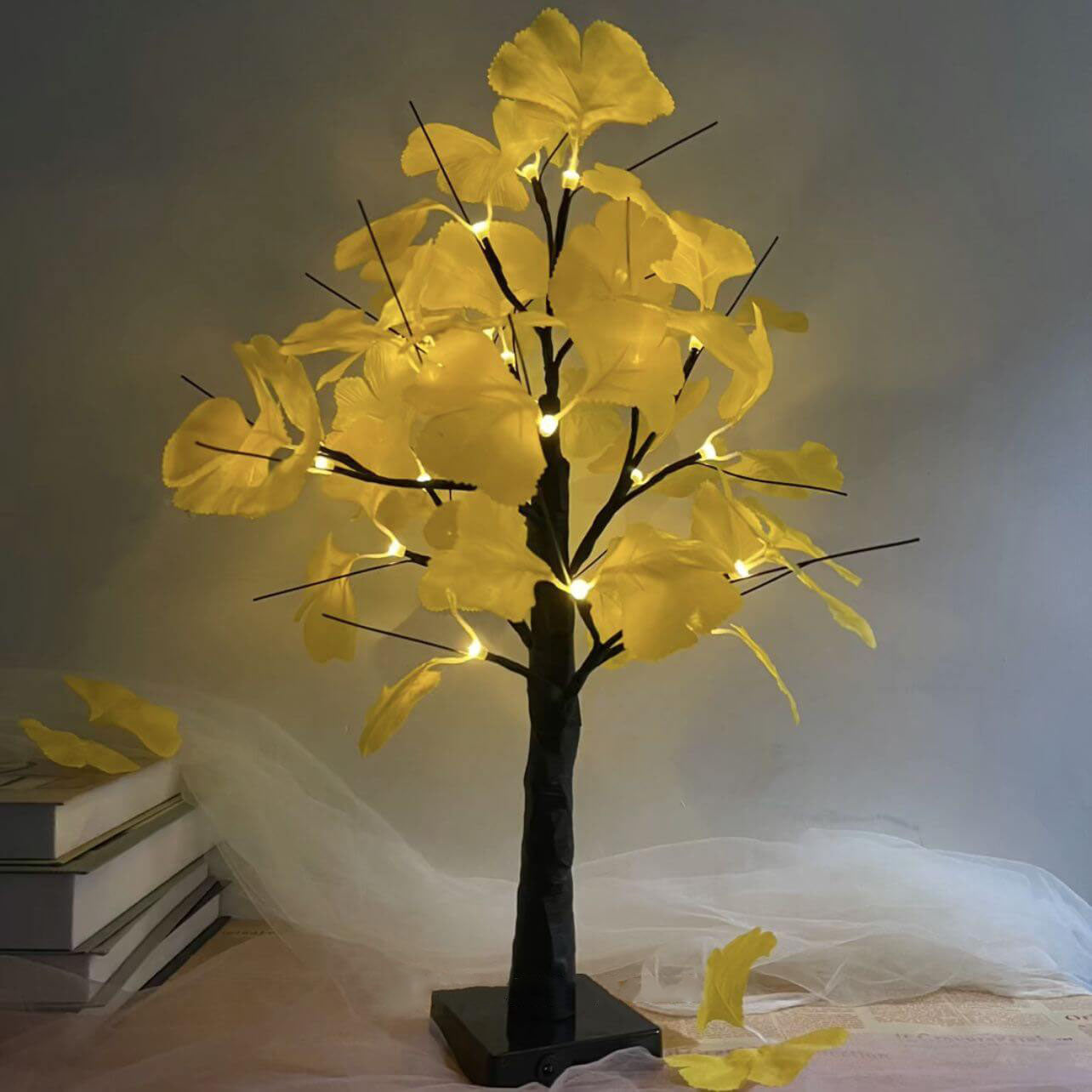 Weihnachts beleuchteter Ginkgo Baum Simulationsbaum Licht Batterie USB Dekoration Tischlampe