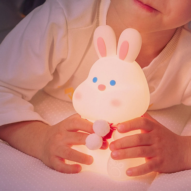 Kreative Cartoon-Hase Silikon Pat USB LED Nachtlicht Tischlampe