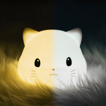 Kreative süße Katze Silikon USB Pat Timer LED Nachtlicht Tischlampe