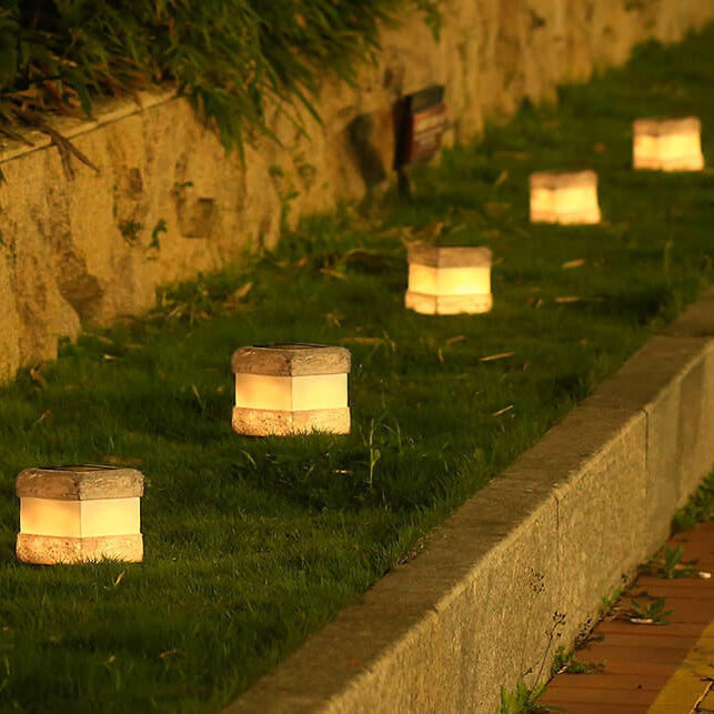 Solar Wasserdichte Simulation Stein Design LED Außen Garten Dekorative Lampe