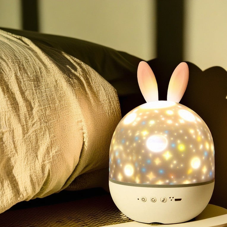 zeitgenössische kreative Kinder projektierbare runde Kaninchenhirsch ABS LED Tischlampe für das Schlafzimmer