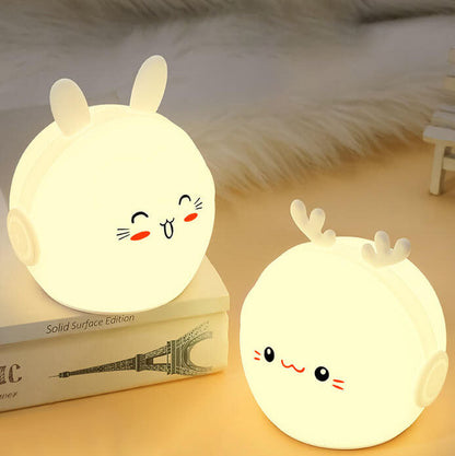 Kreative Cartoon Reh Kaninchen Silikon USB LED Nachtlicht Tischlampe